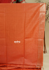 Orange - Sithara - Semi Tussar with buttas and Multi Border